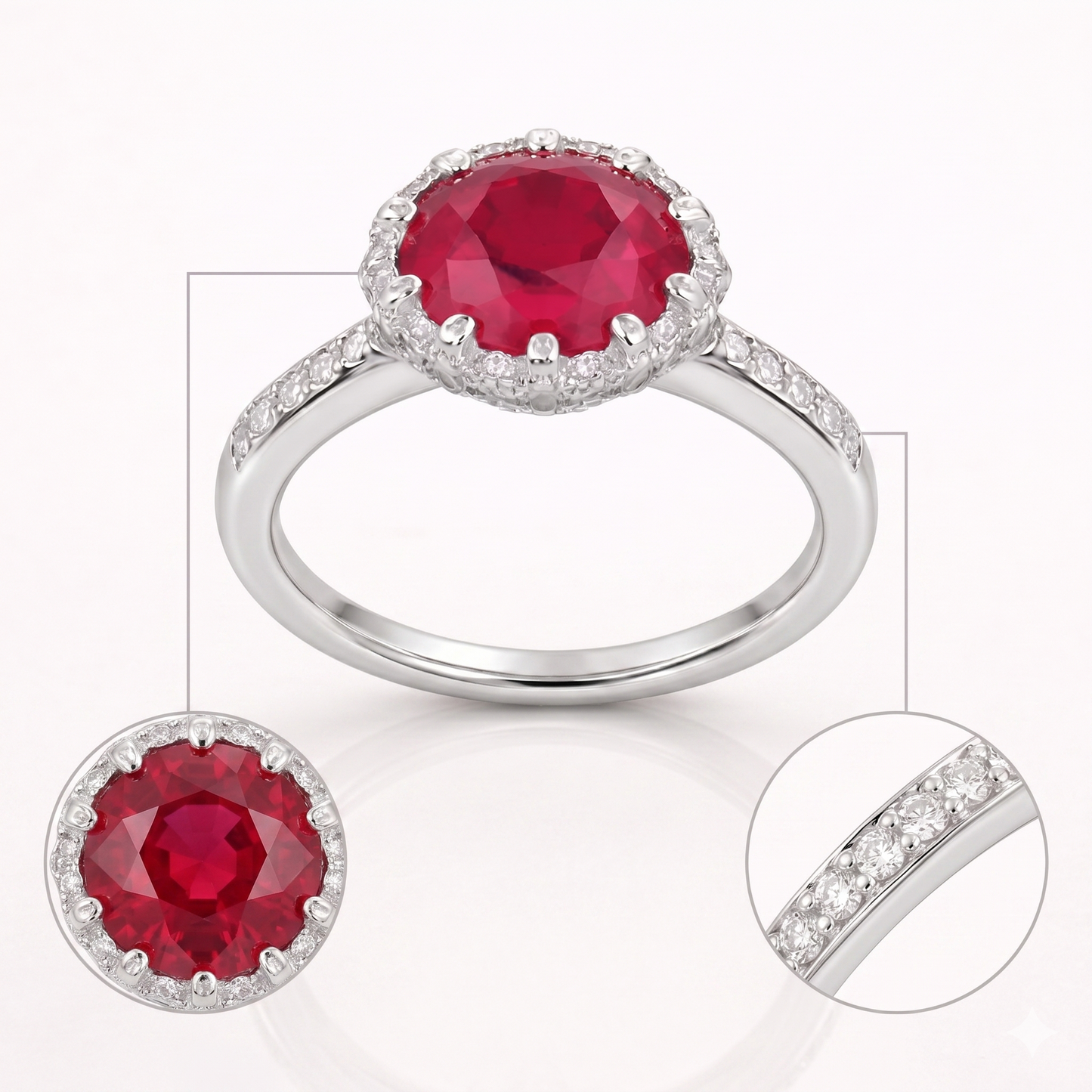 Ruby Halo Ring – JBB1001