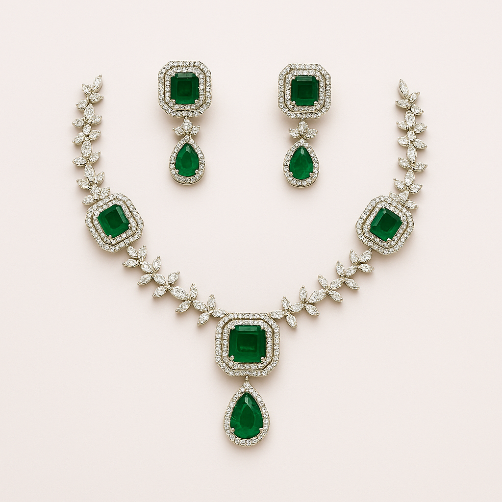 Emerald Luxe Necklace Set – JBB1003NK