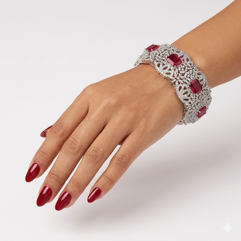 Ruby Silver Bangle – JBB1010BG
