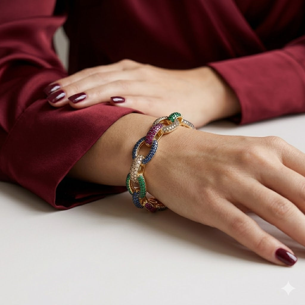 Rainbow Link Bangle – JBB1028BG