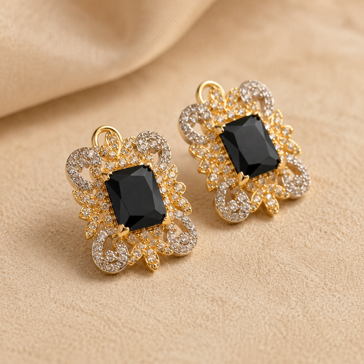 Onyx Noir Statement Earrings - JBB1039ER