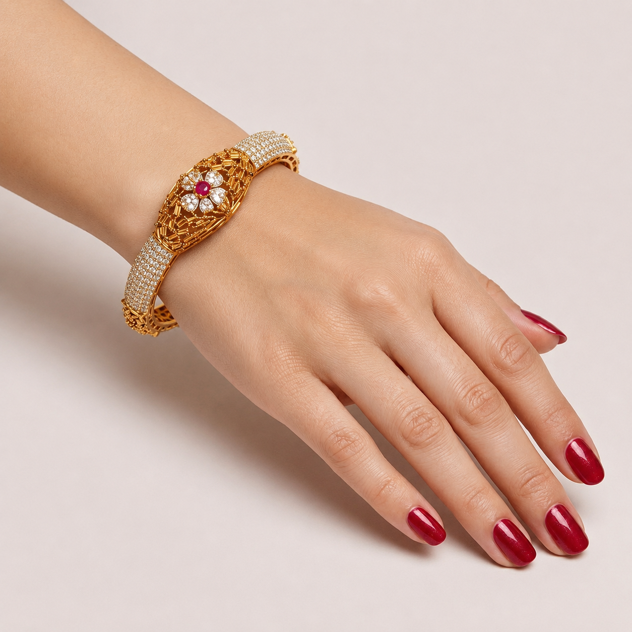 Ruby Floral Bangles – JBB1019BG