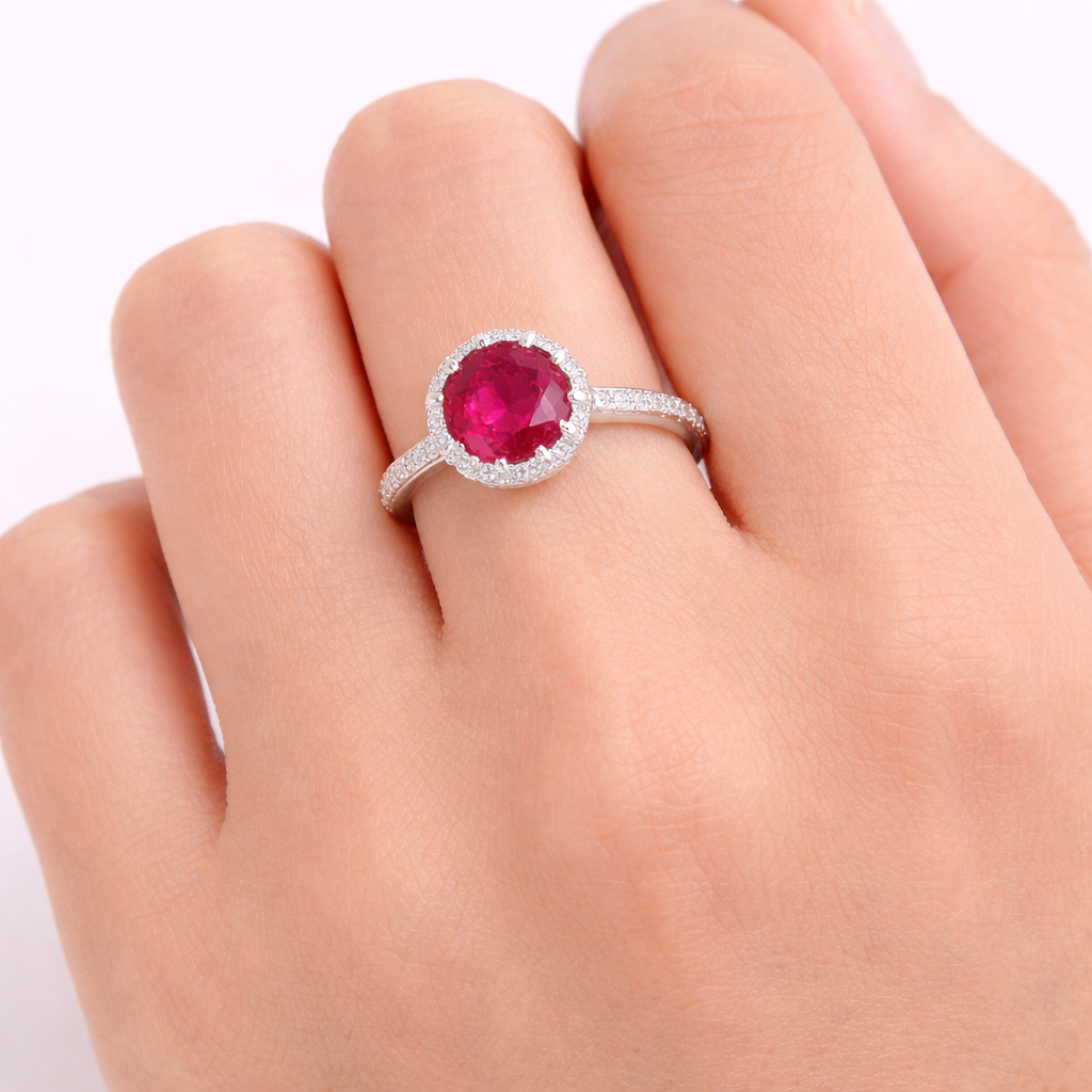 Ruby Halo Ring – JBB1001