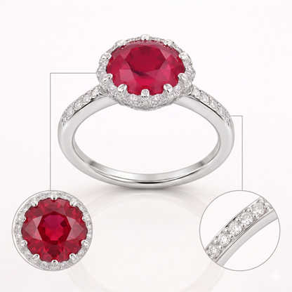 Ruby Halo Ring – JBB1001