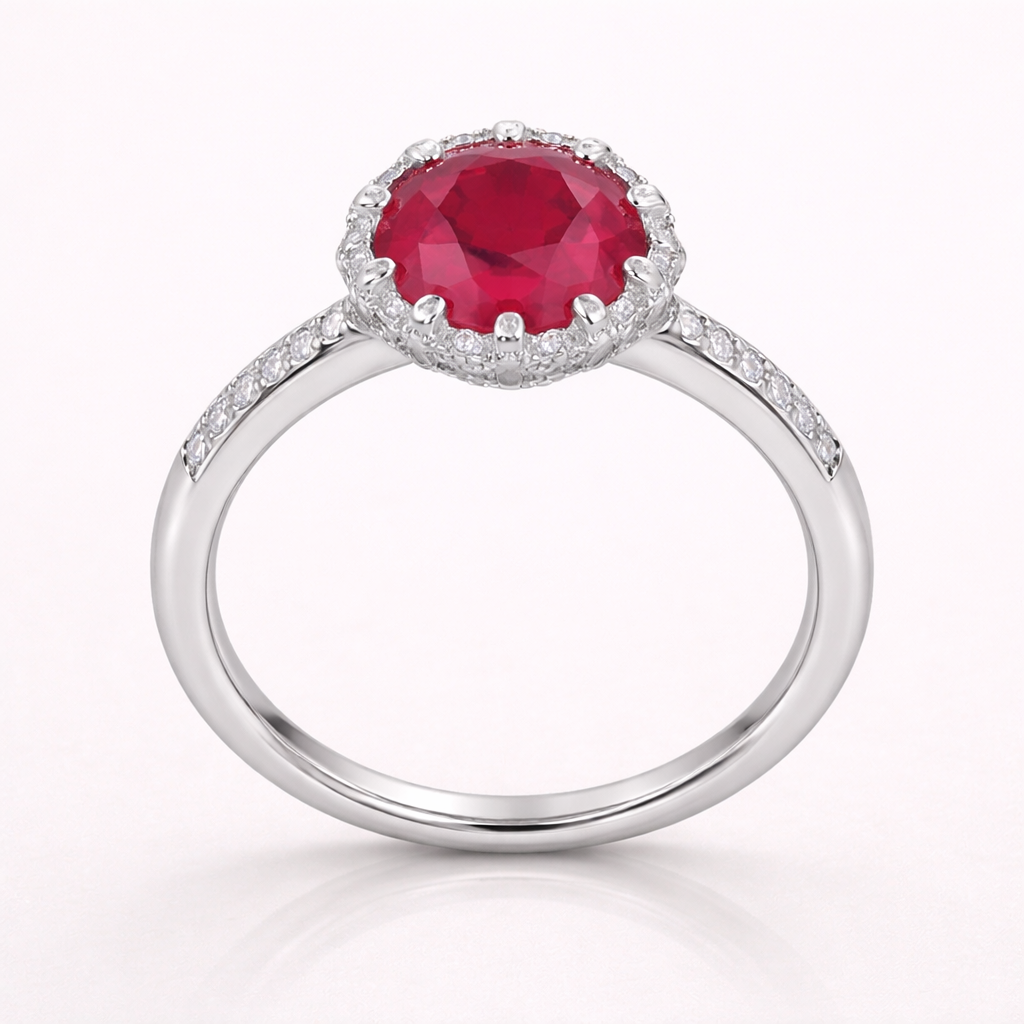Ruby Halo Ring – JBB1001