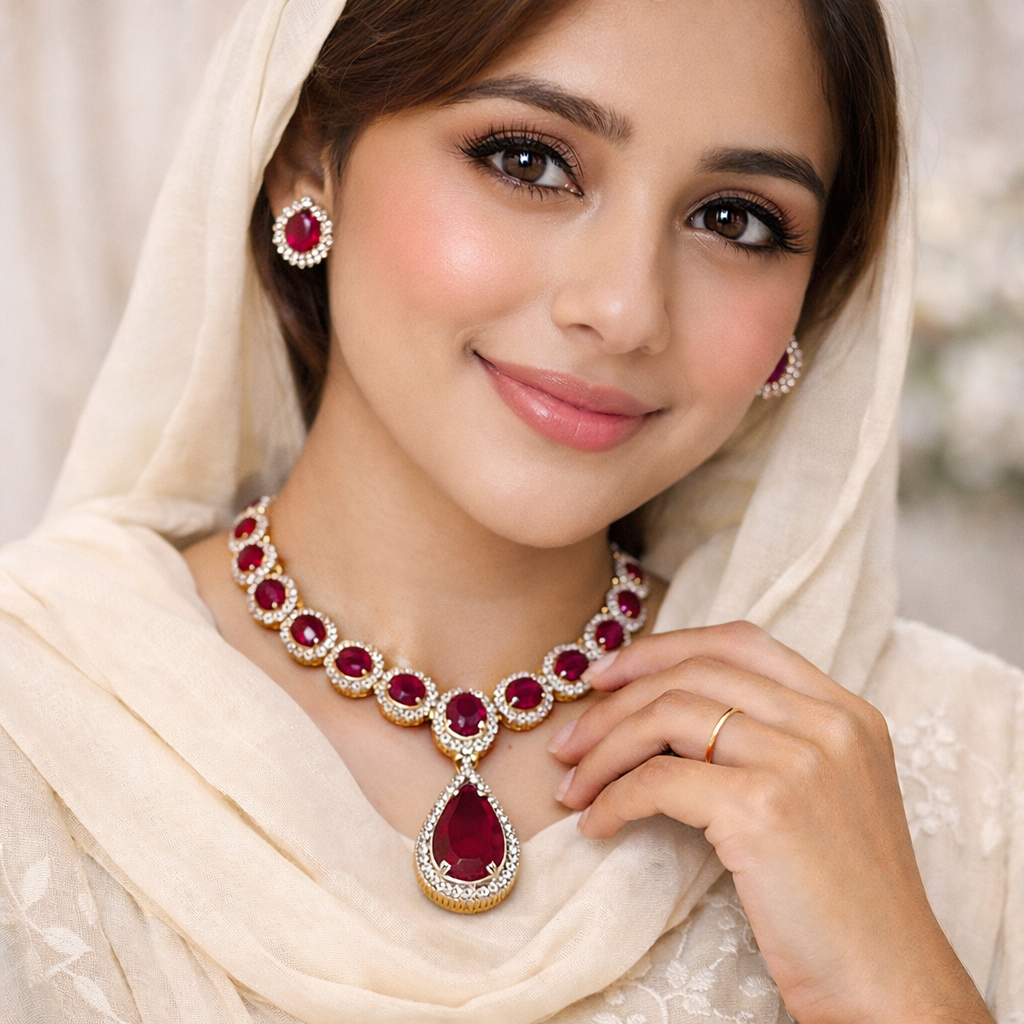 Ruby Royale Necklace Set – JBB1002NK