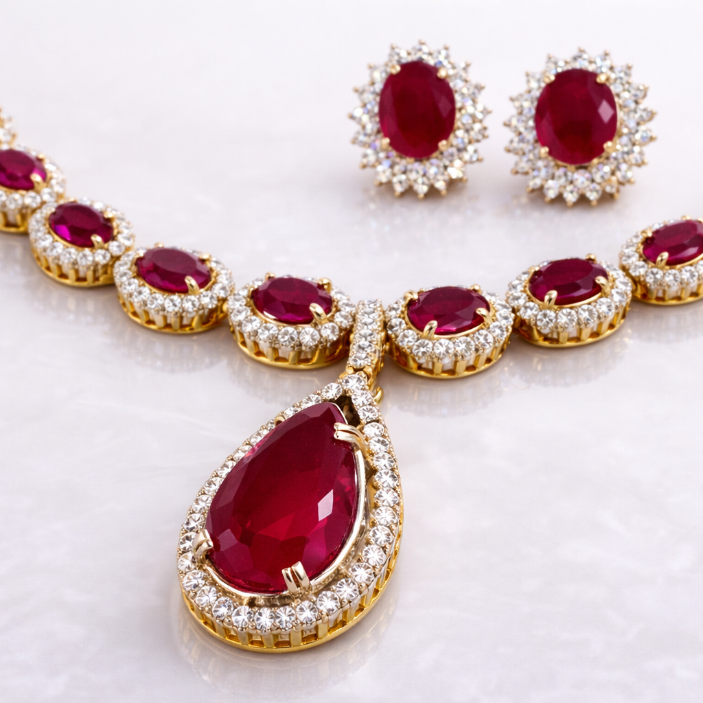 Ruby Royale Necklace Set – JBB1002NK