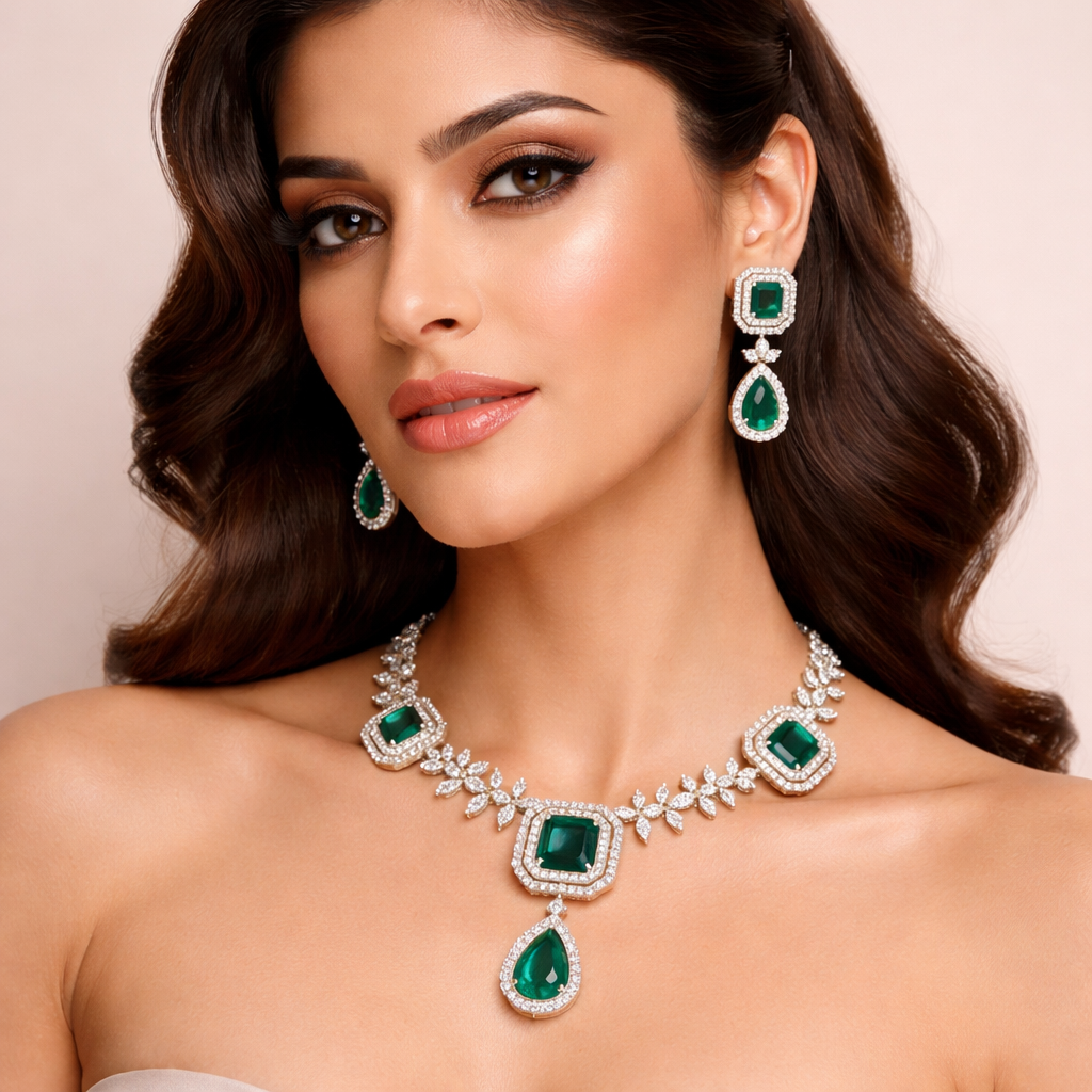 Emerald Luxe Necklace Set – JBB1003NK