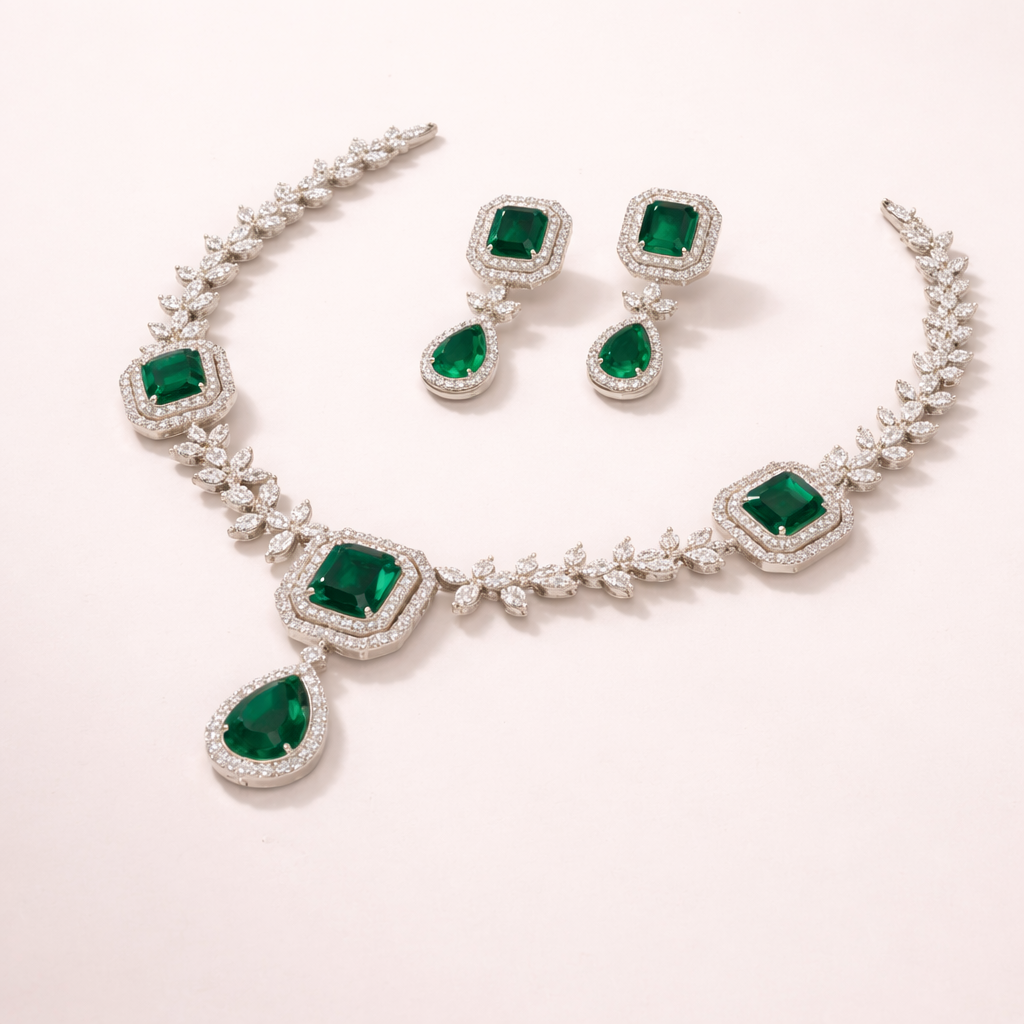 Emerald Luxe Necklace Set – JBB1003NK