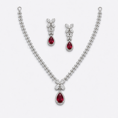 Ruby Blossom Necklace Set – JBB1007NK