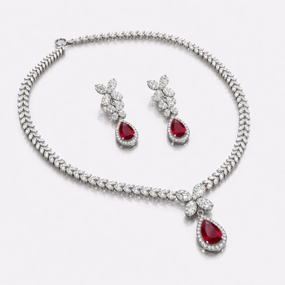 Ruby Blossom Necklace Set – JBB1007NK