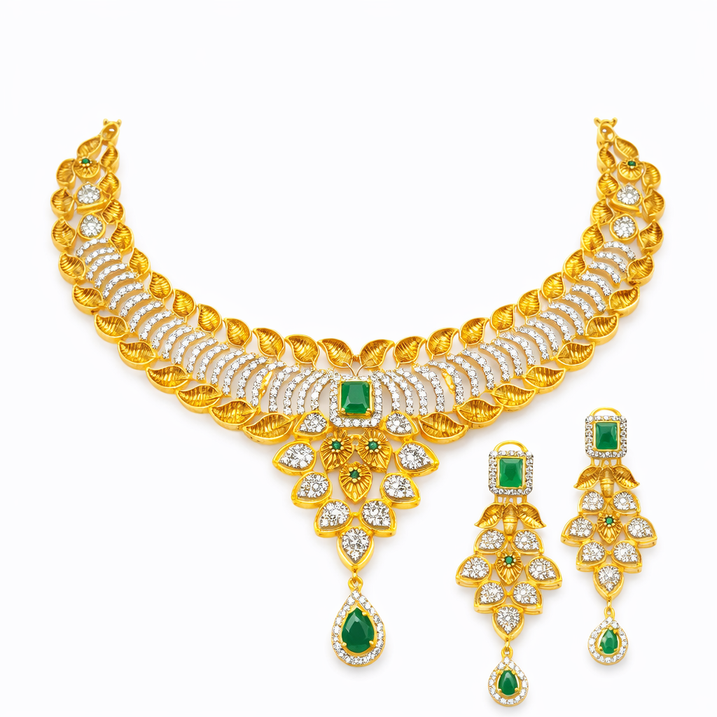 Emerald Regal Necklace Set – JBB1008NK