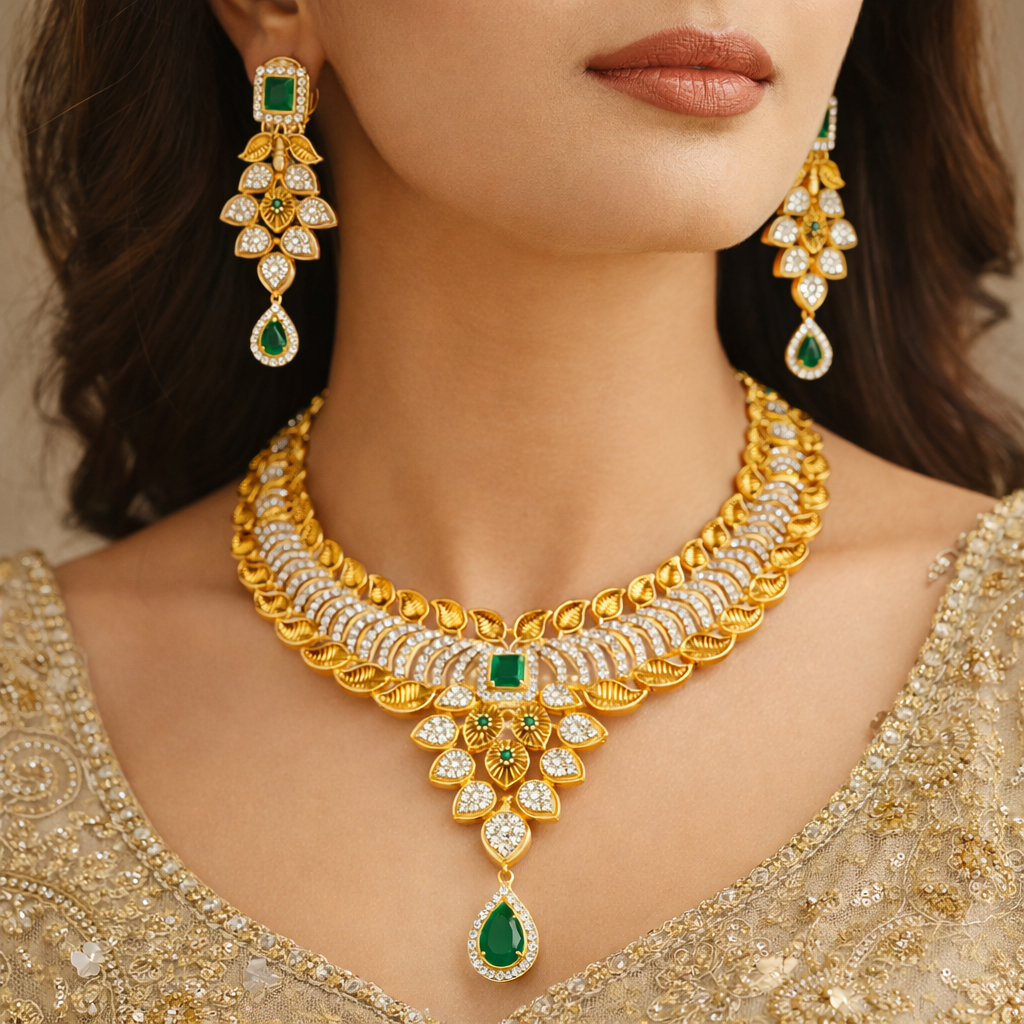 Emerald Regal Necklace Set – JBB1008NK