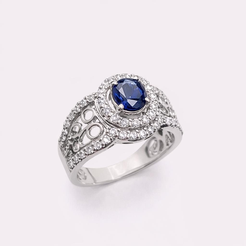 Royal Sapphire Halo Ring – JBB1008RG