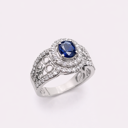 Royal Sapphire Halo Ring – JBB1008RG