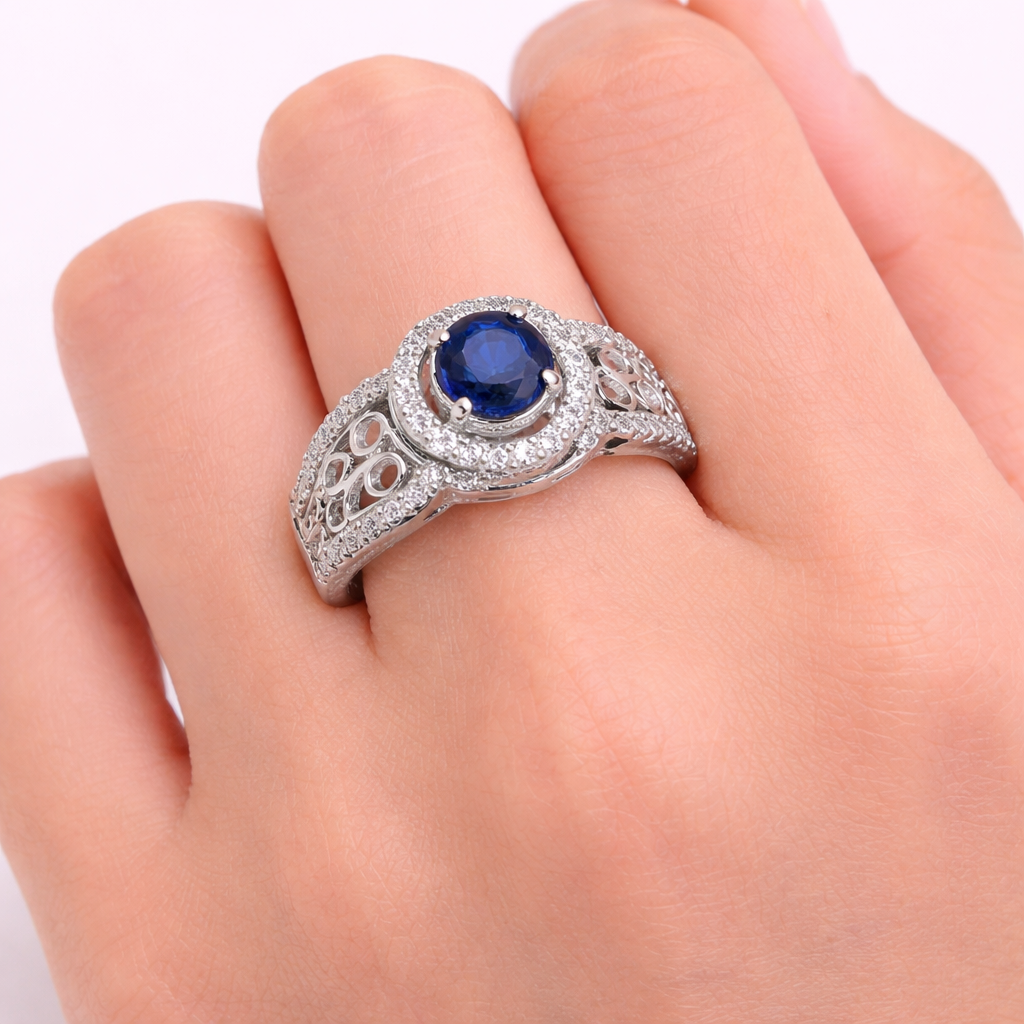 Royal Sapphire Halo Ring – JBB1008RG