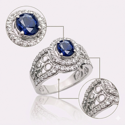 Royal Sapphire Halo Ring – JBB1008RG