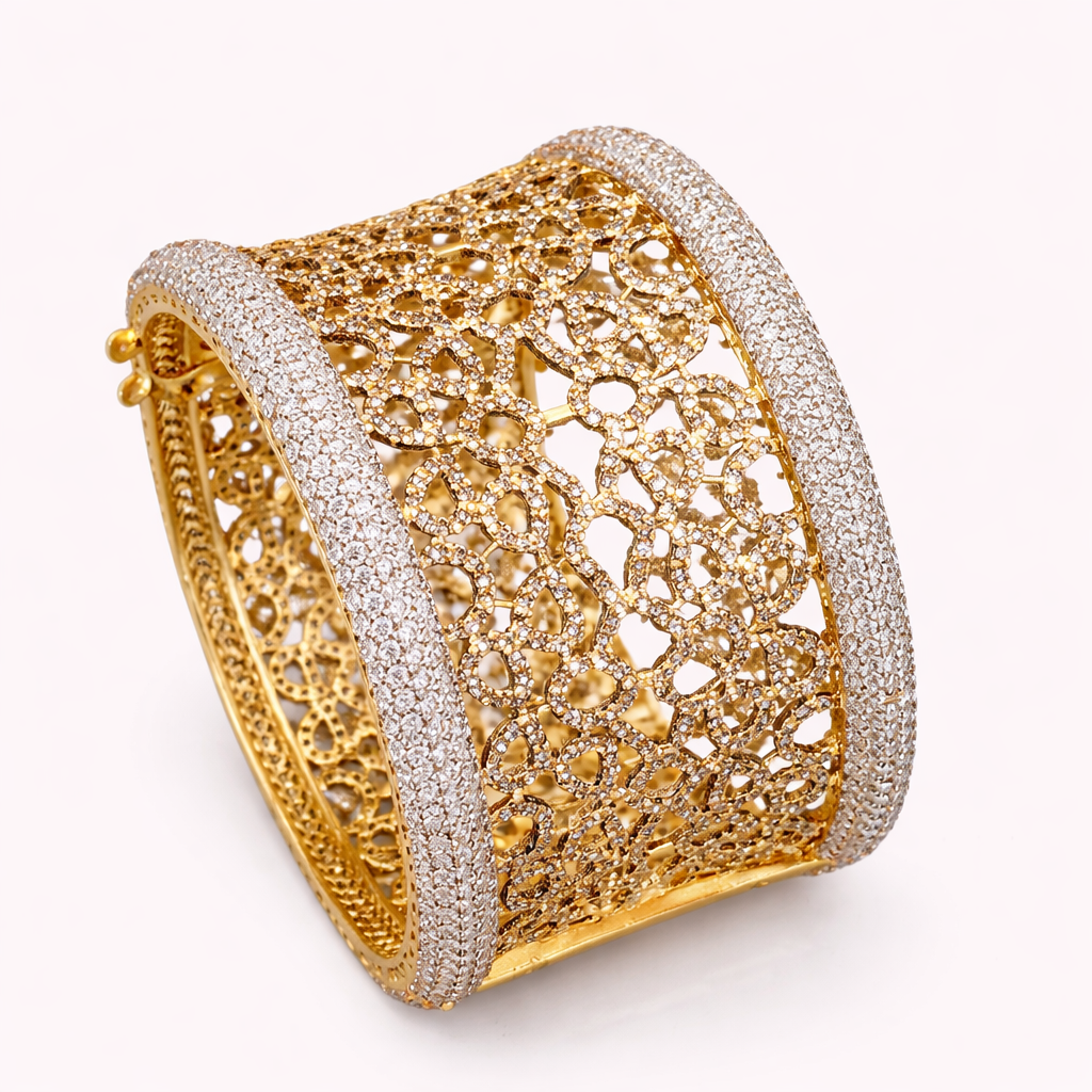 Golden Mesh Cuff Bangle – JBB1009BG