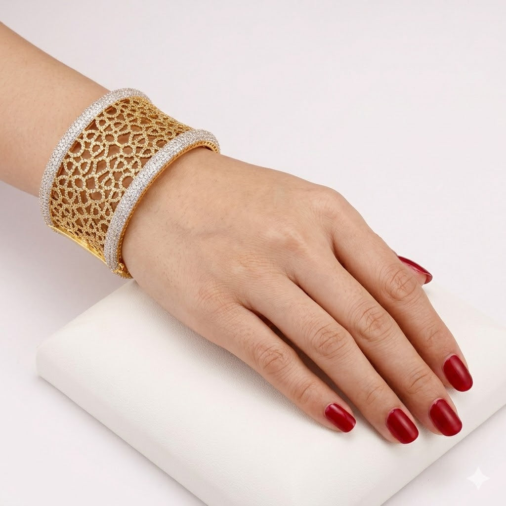 Golden Mesh Cuff Bangle – JBB1009BG