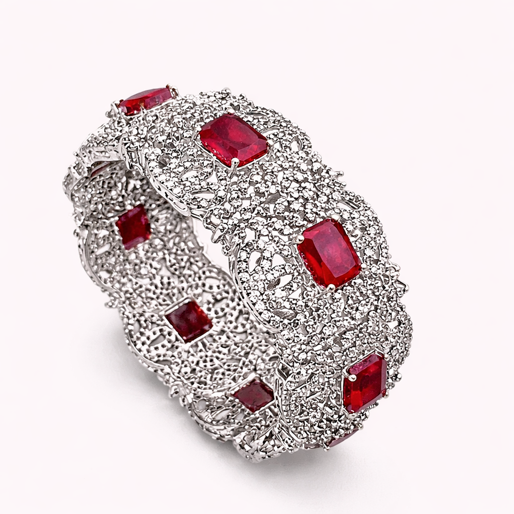 Ruby Silver Bangle – JBB1010BG