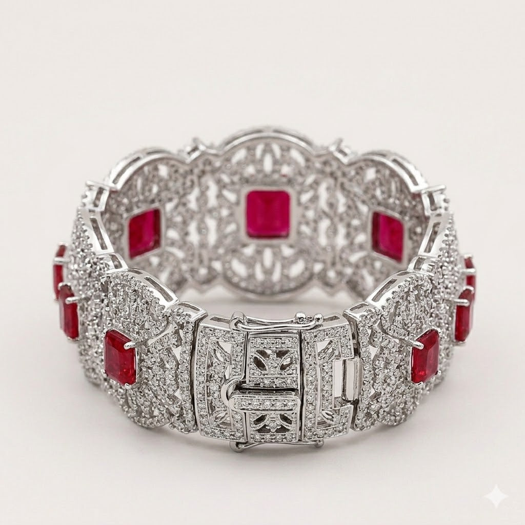 Ruby Silver Bangle – JBB1010BG