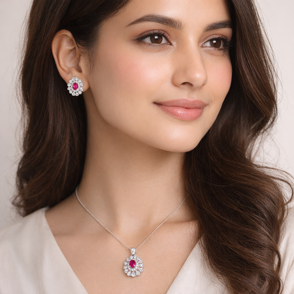 Ruby Halo Pendant – JBB1014PD
