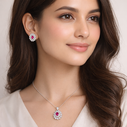 Ruby Halo Pendant – JBB1014PD