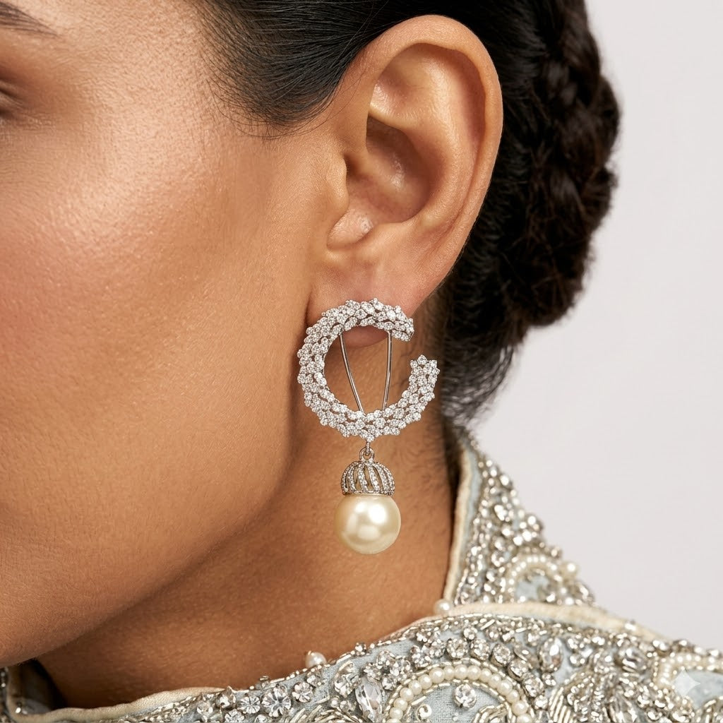 Pearl Crescent Earrings – JBB1018ER