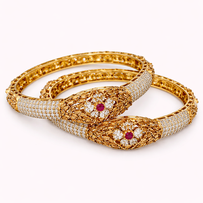 Ruby Floral Bangles – JBB1019BG