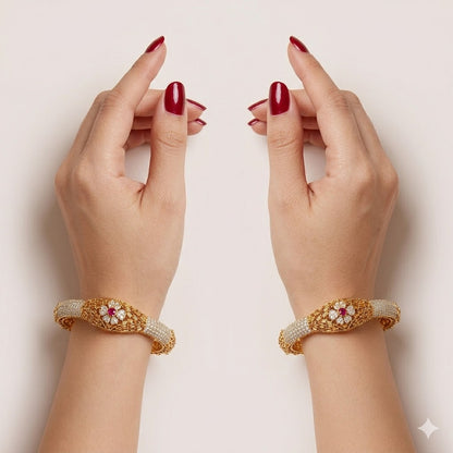 Ruby Floral Bangles – JBB1019BG