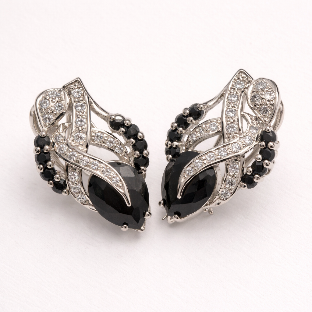 Onyx Leaf Earrings – JBB1020ER