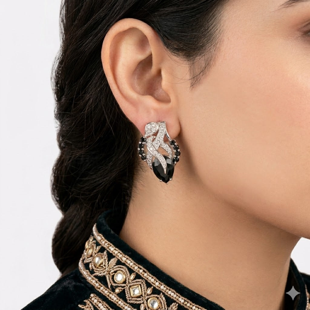 Onyx Leaf Earrings – JBB1020ER
