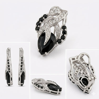 Onyx Leaf Earrings – JBB1020ER