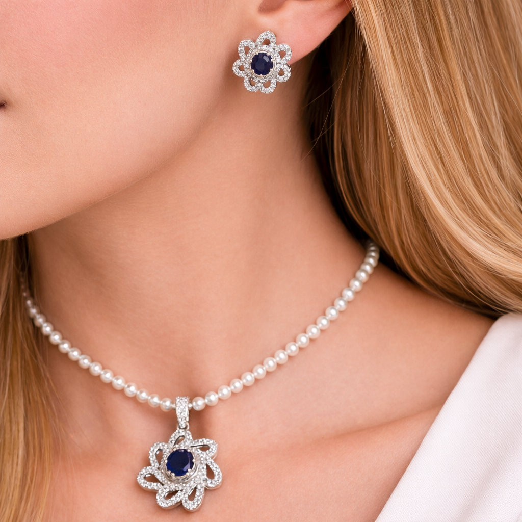 Sapphire Flower Pendant – JBB1022PD