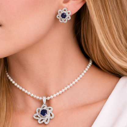 Sapphire Flower Pendant – JBB1022PD