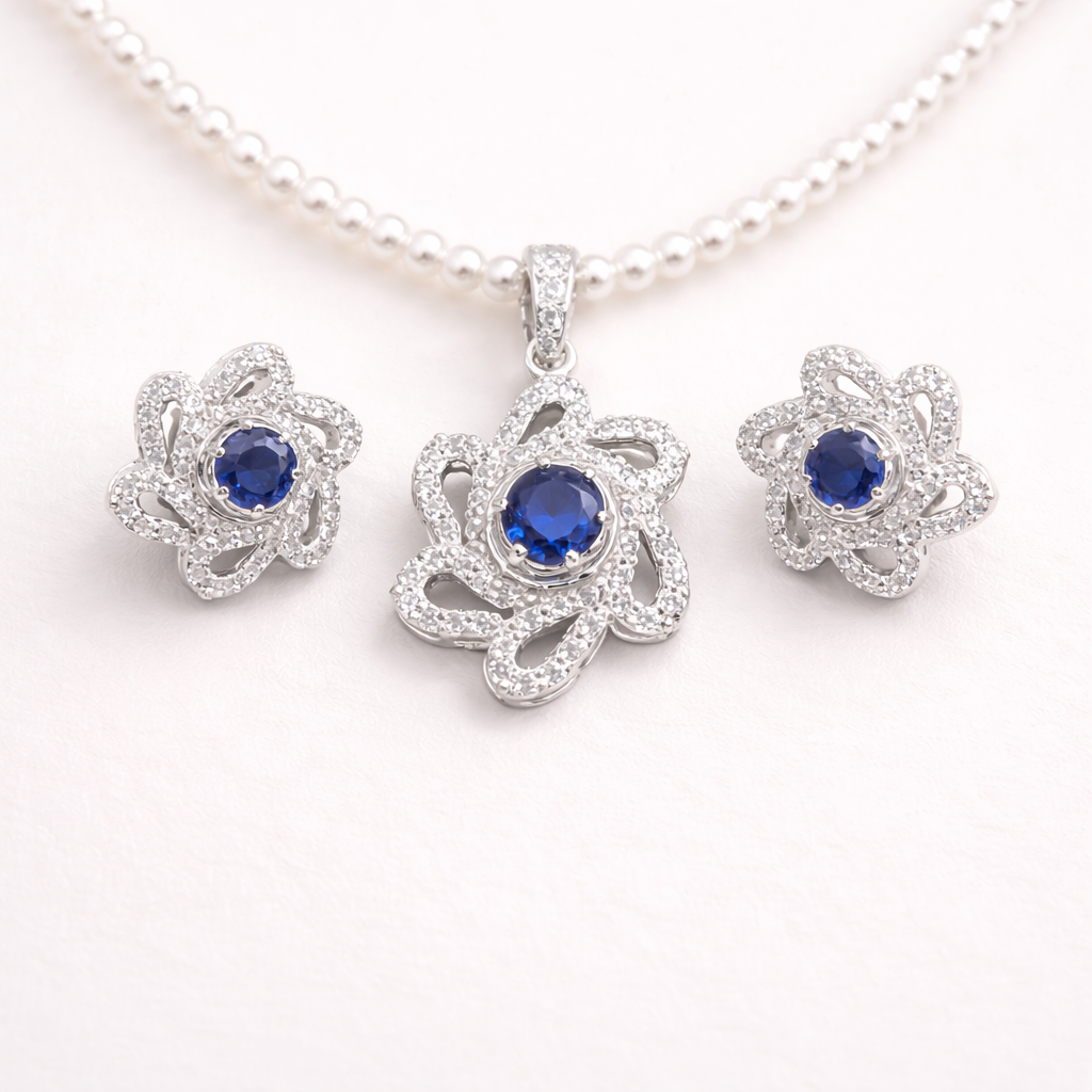 Sapphire Flower Pendant – JBB1022PD