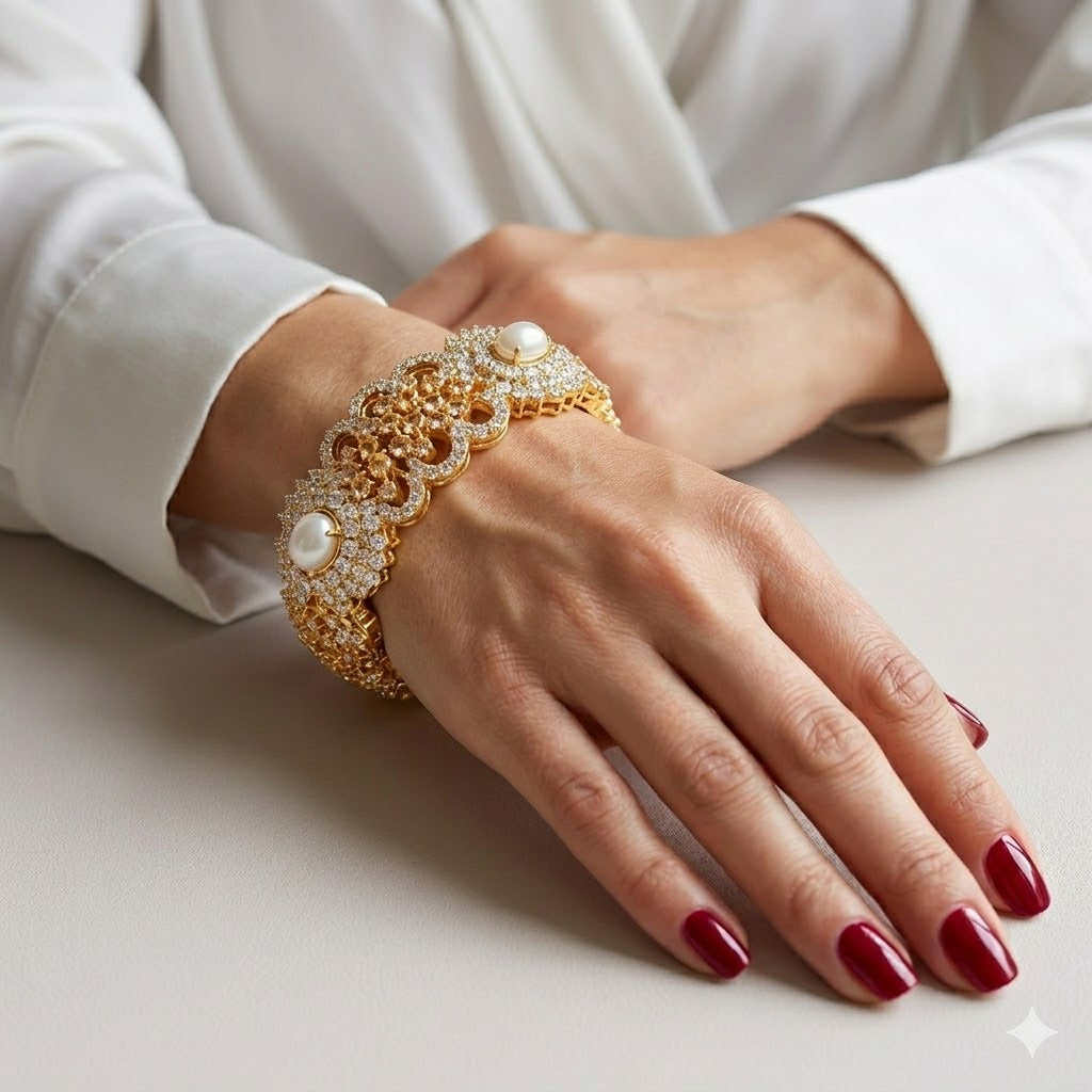Pearl Blossom Bangle – JBB1023BG