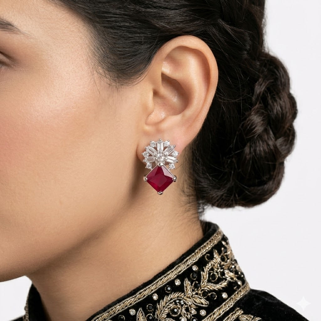 Ruby Crystal Earrings – JBB1023ER