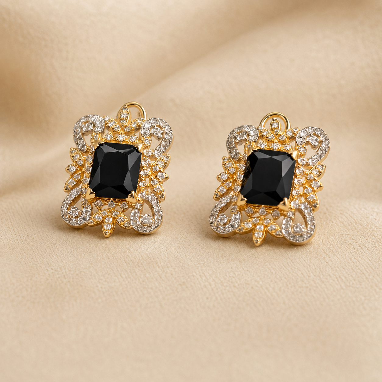 Onyx Noir Statement Earrings - JBB1039ER
