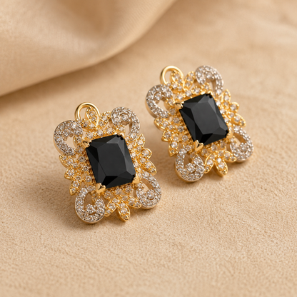 Onyx Noir Statement Earrings - JBB1039ER